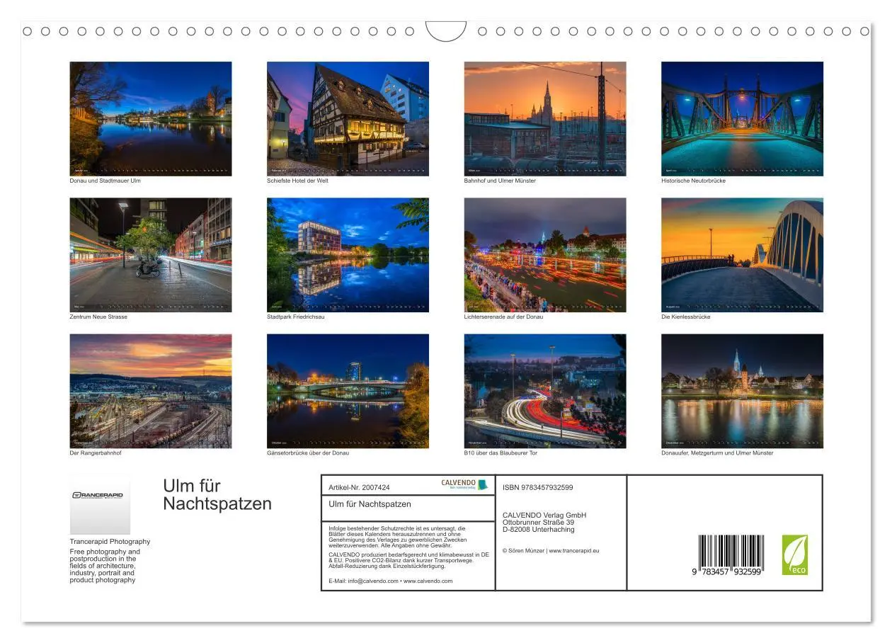 Bild: 9783457932599 | Ulm für Nachtspatzen (Wandkalender 2026 DIN A3 quer), CALVENDO...