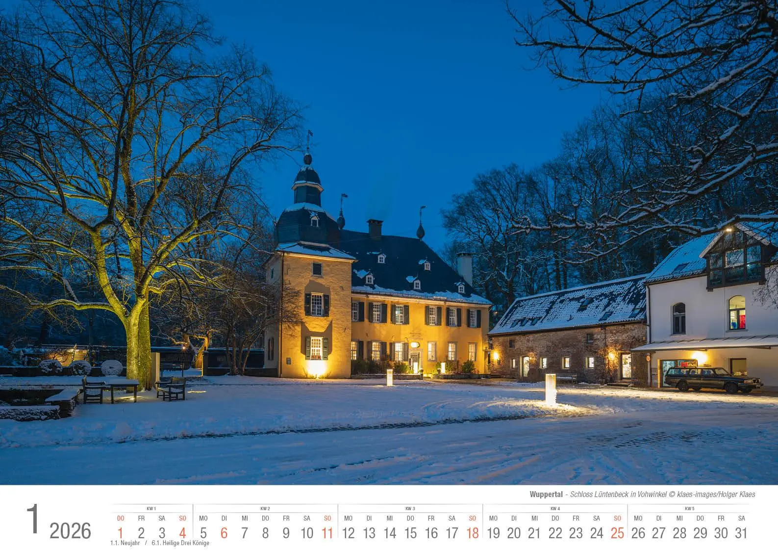 Bild: 9783965352599 | Wuppertal 2026 Bildkalender A3 Spiralbindung | Holger Klaes | Kalender