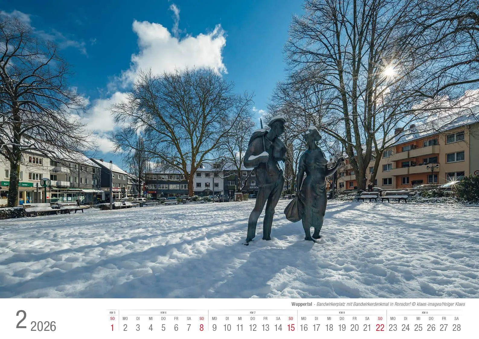 Bild: 9783965352599 | Wuppertal 2026 Bildkalender A3 Spiralbindung | Holger Klaes | Kalender