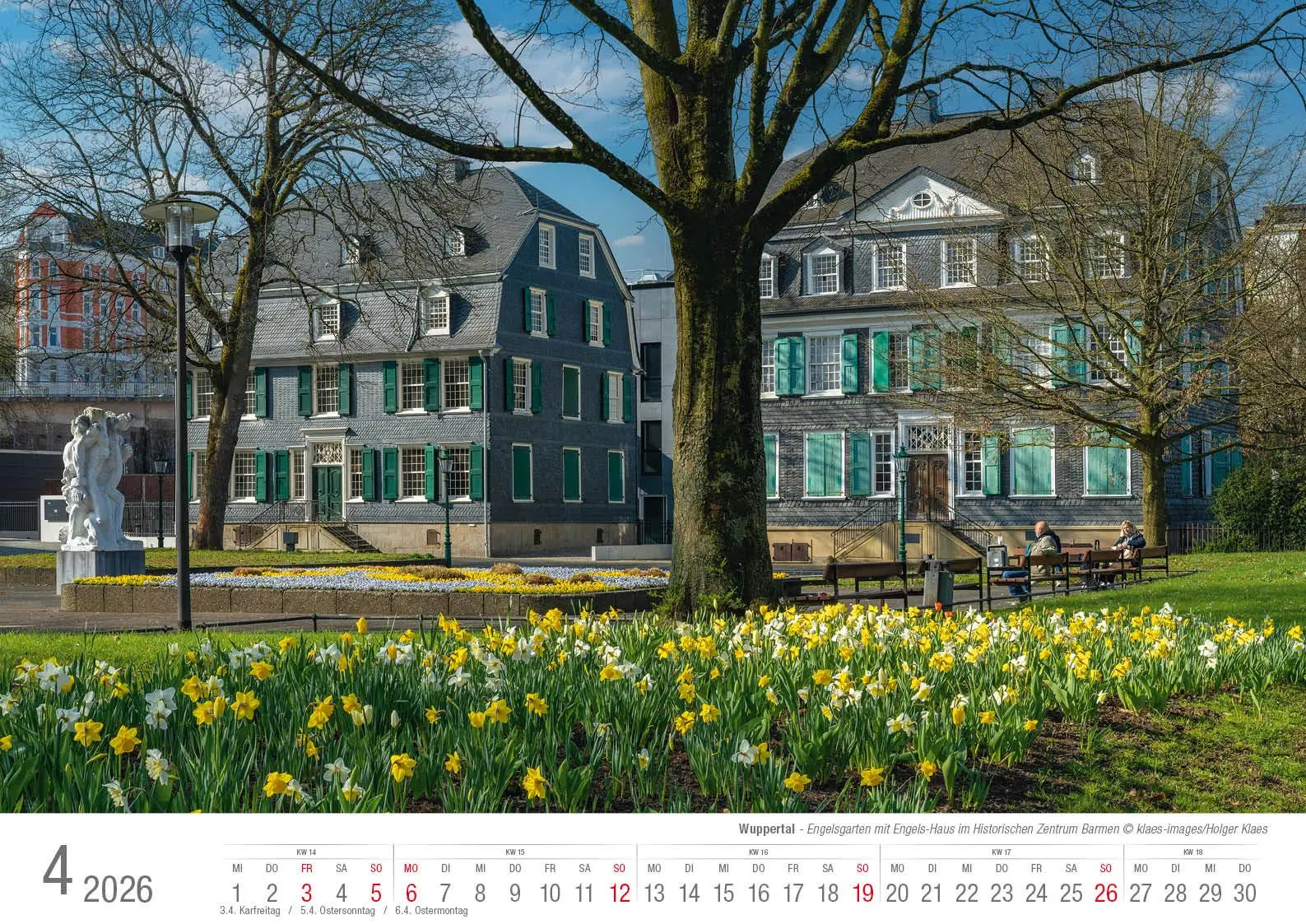 Bild: 9783965352599 | Wuppertal 2026 Bildkalender A3 Spiralbindung | Holger Klaes | Kalender
