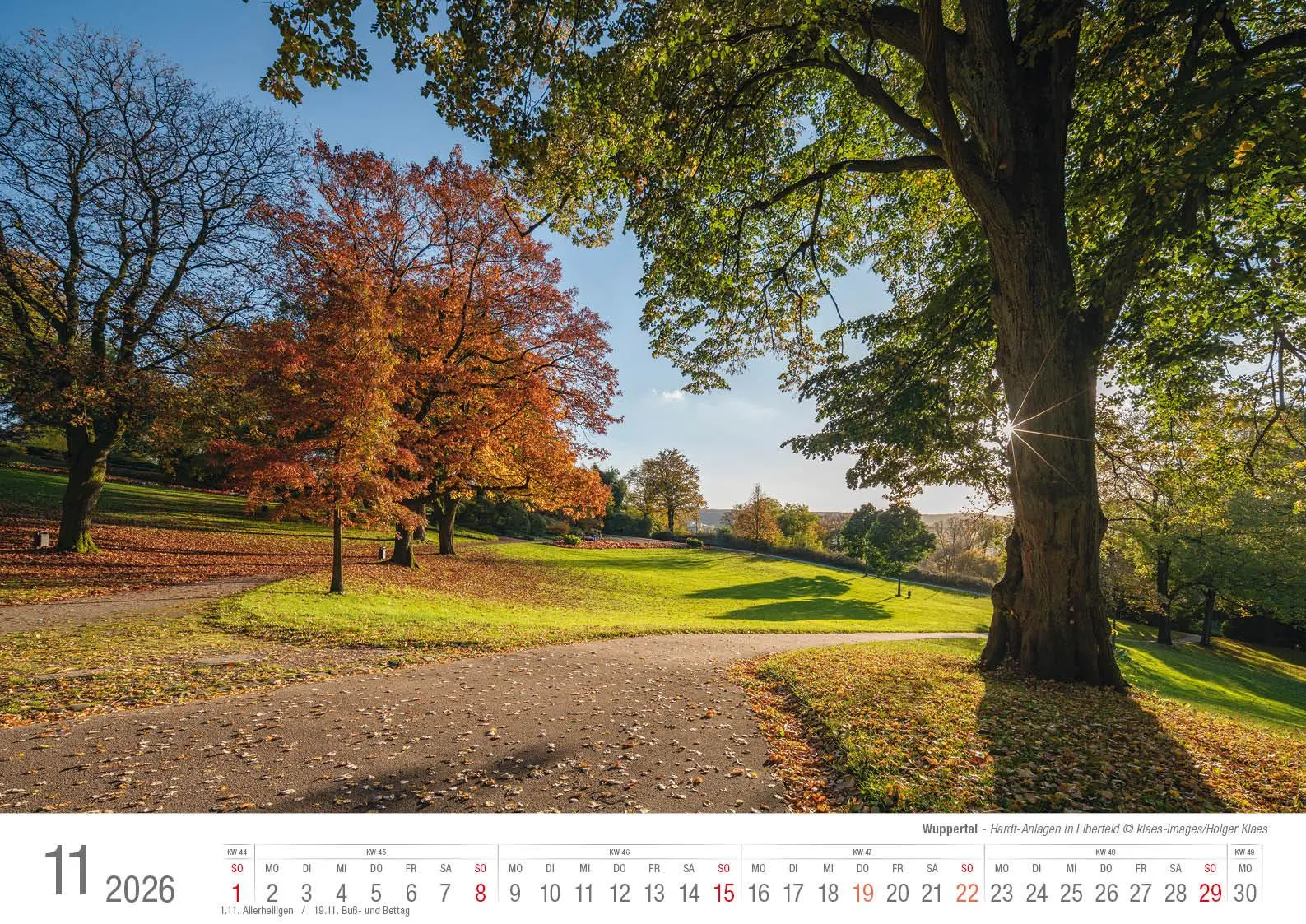 Bild: 9783965352599 | Wuppertal 2026 Bildkalender A3 Spiralbindung | Holger Klaes | Kalender