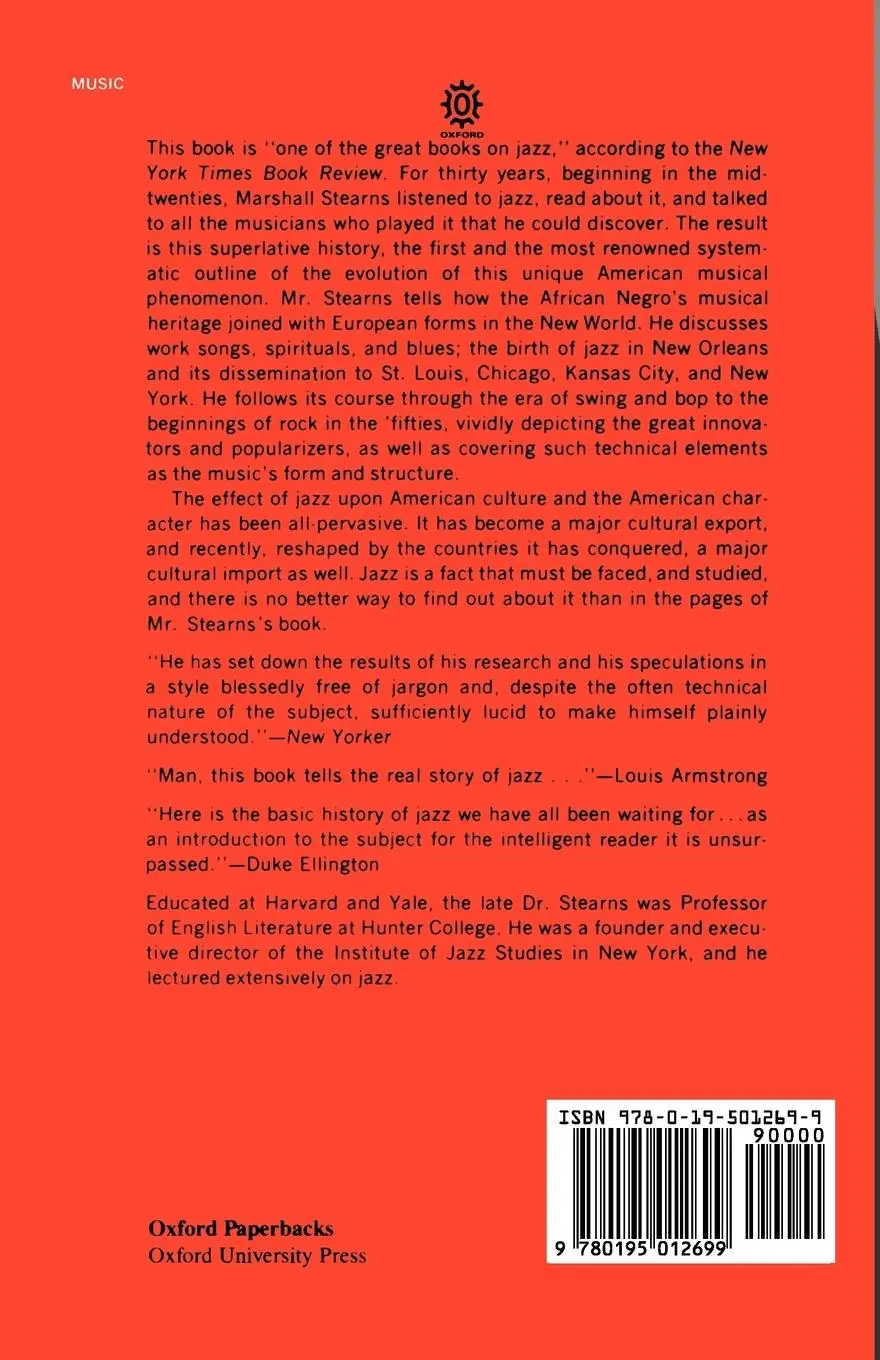 Rückseite: 9780195012699 | The Story of Jazz | Marshall W. Stearns | Taschenbuch | Englisch