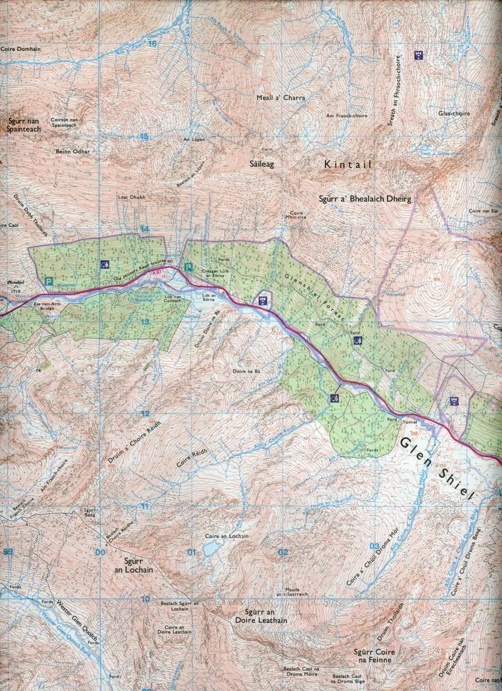 Bild: 9780319472699 | Glen Shiel and Kintail Forest | Ordnance Survey | (Land-)Karte | 2015