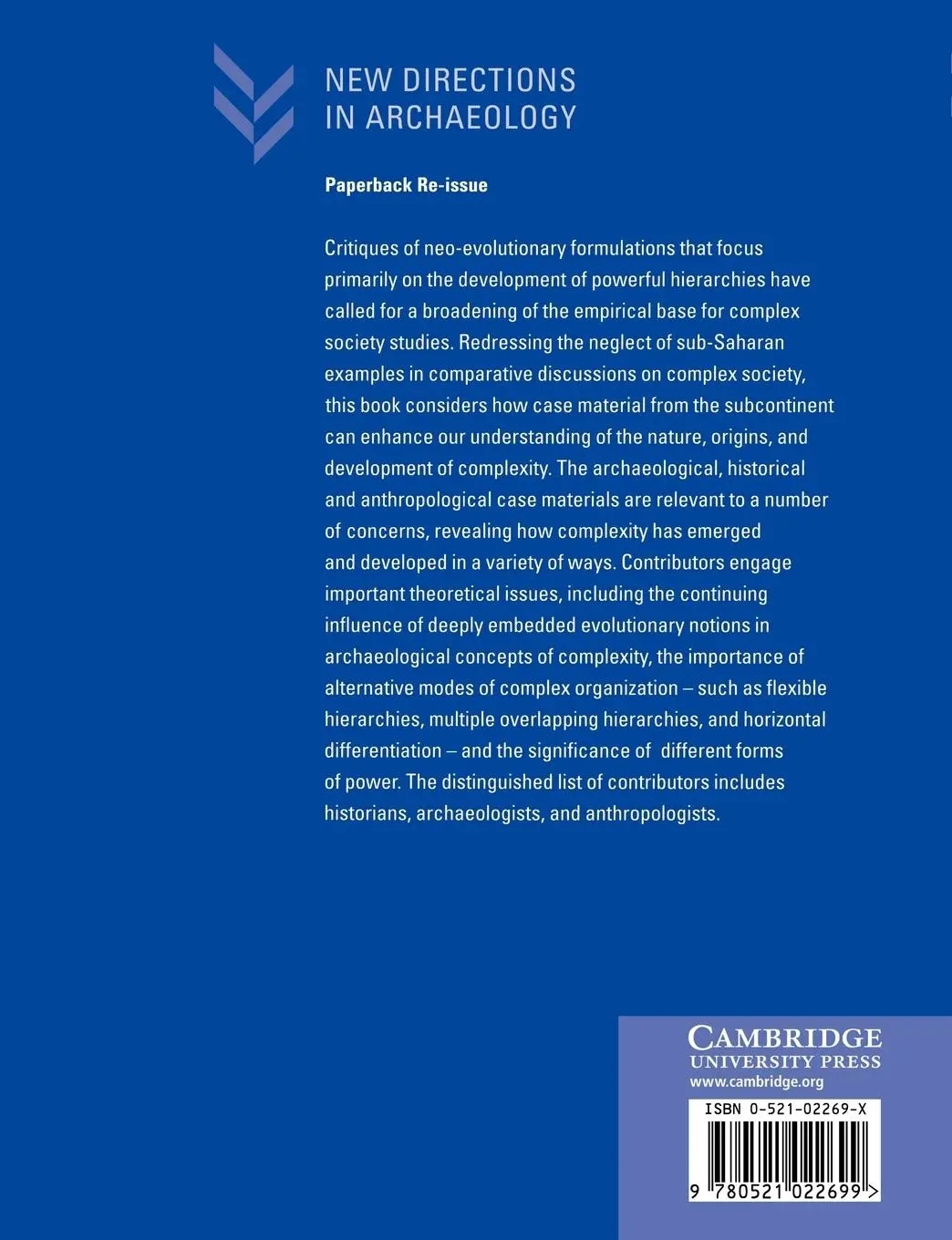 Rückseite: 9780521022699 | Beyond Chiefdoms | Pathways to Complexity in Africa | Audouze (u. a.)