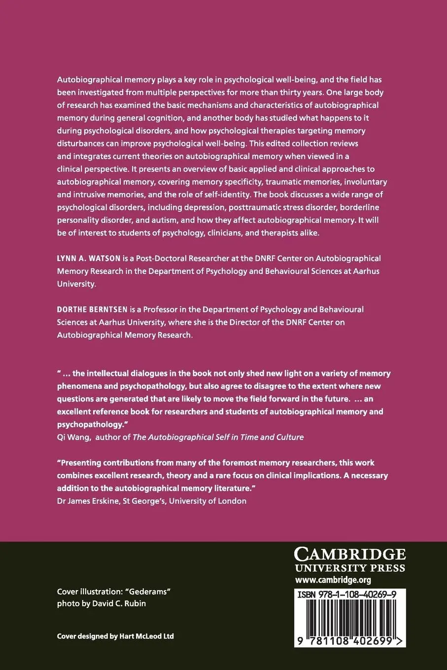 Rückseite: 9781108402699 | Clinical Perspectives on Autobiographical Memory | Lynn Watson (u. a.)