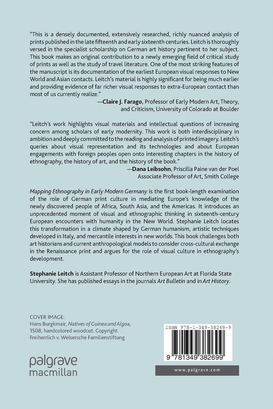 Rückseite: 9781349382699 | Mapping Ethnography in Early Modern Germany | S. Leitch | Taschenbuch