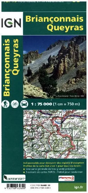 Cover: 9782758532699 | IGN Karte, Tourisme et Randonnée Brianconnais Queyras | (Land-)Karte