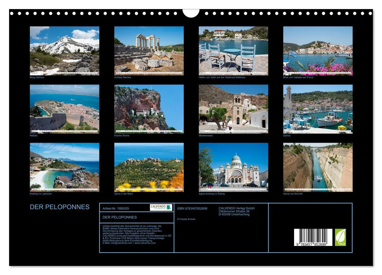 Bild: 9783457852699 | DER PELOPONNES (Wandkalender 2026 DIN A3 quer), CALVENDO...