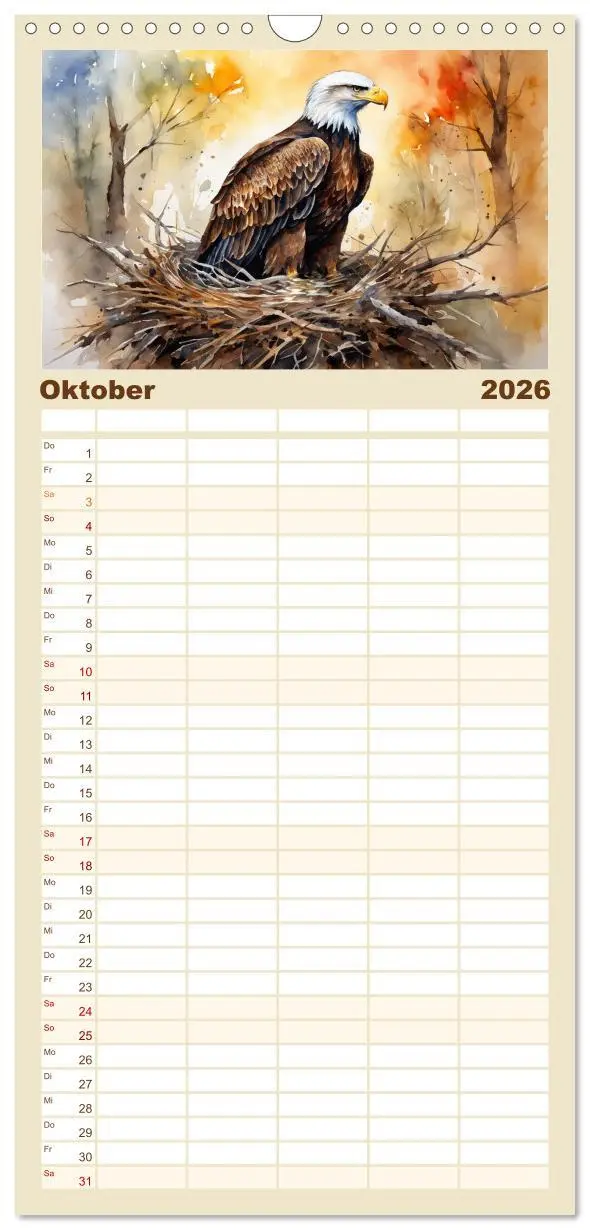 Bild: 9783516492699 | Familienplaner 2026 - Weißkopfseeadler - Majestätische Vögel mit 5...