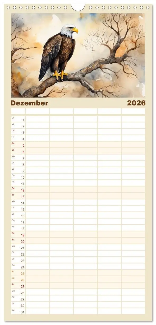 Bild: 9783516492699 | Familienplaner 2026 - Weißkopfseeadler - Majestätische Vögel mit 5...