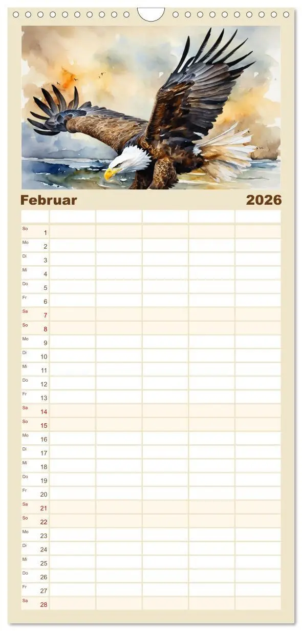 Bild: 9783516492699 | Familienplaner 2026 - Weißkopfseeadler - Majestätische Vögel mit 5...