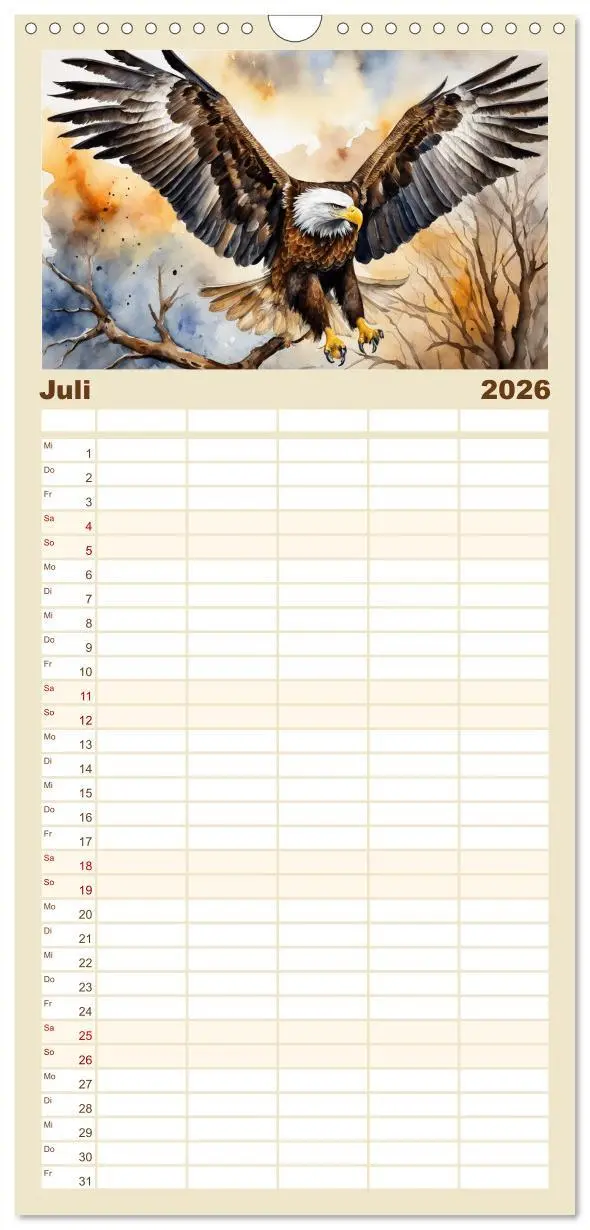 Bild: 9783516492699 | Familienplaner 2026 - Weißkopfseeadler - Majestätische Vögel mit 5...