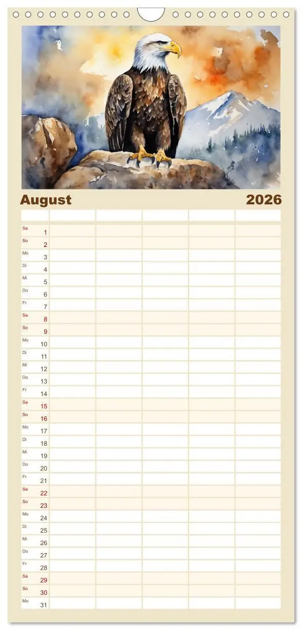 Bild: 9783516492699 | Familienplaner 2026 - Weißkopfseeadler - Majestätische Vögel mit 5...