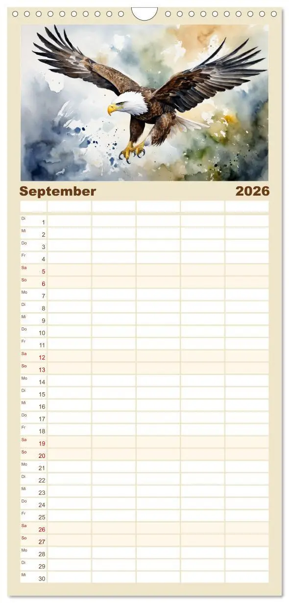 Bild: 9783516492699 | Familienplaner 2026 - Weißkopfseeadler - Majestätische Vögel mit 5...