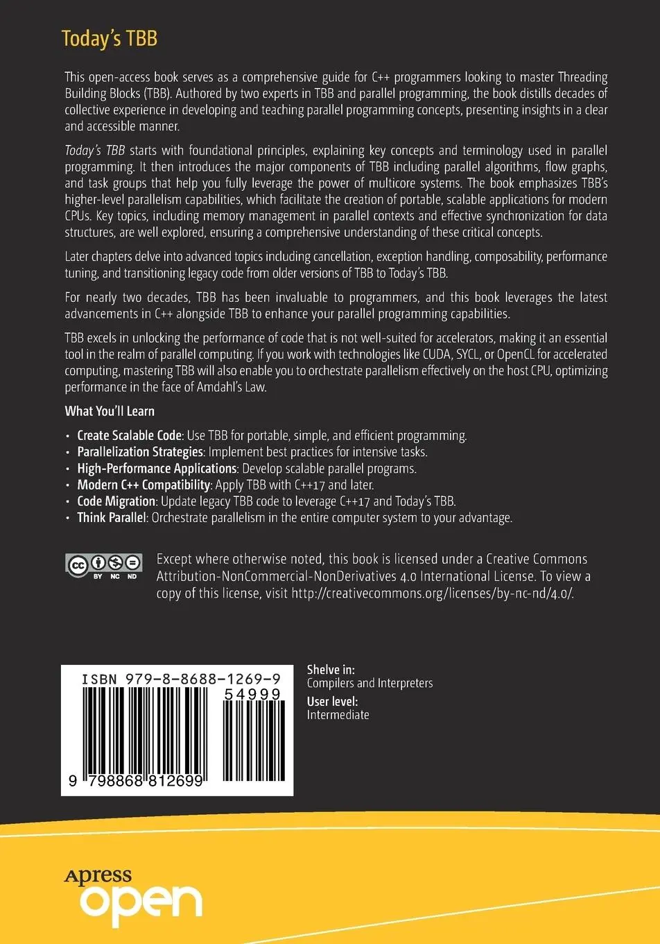 Rückseite: 9798868812699 | Today's TBB | C++ Parallel Programming with Threading Building Blocks