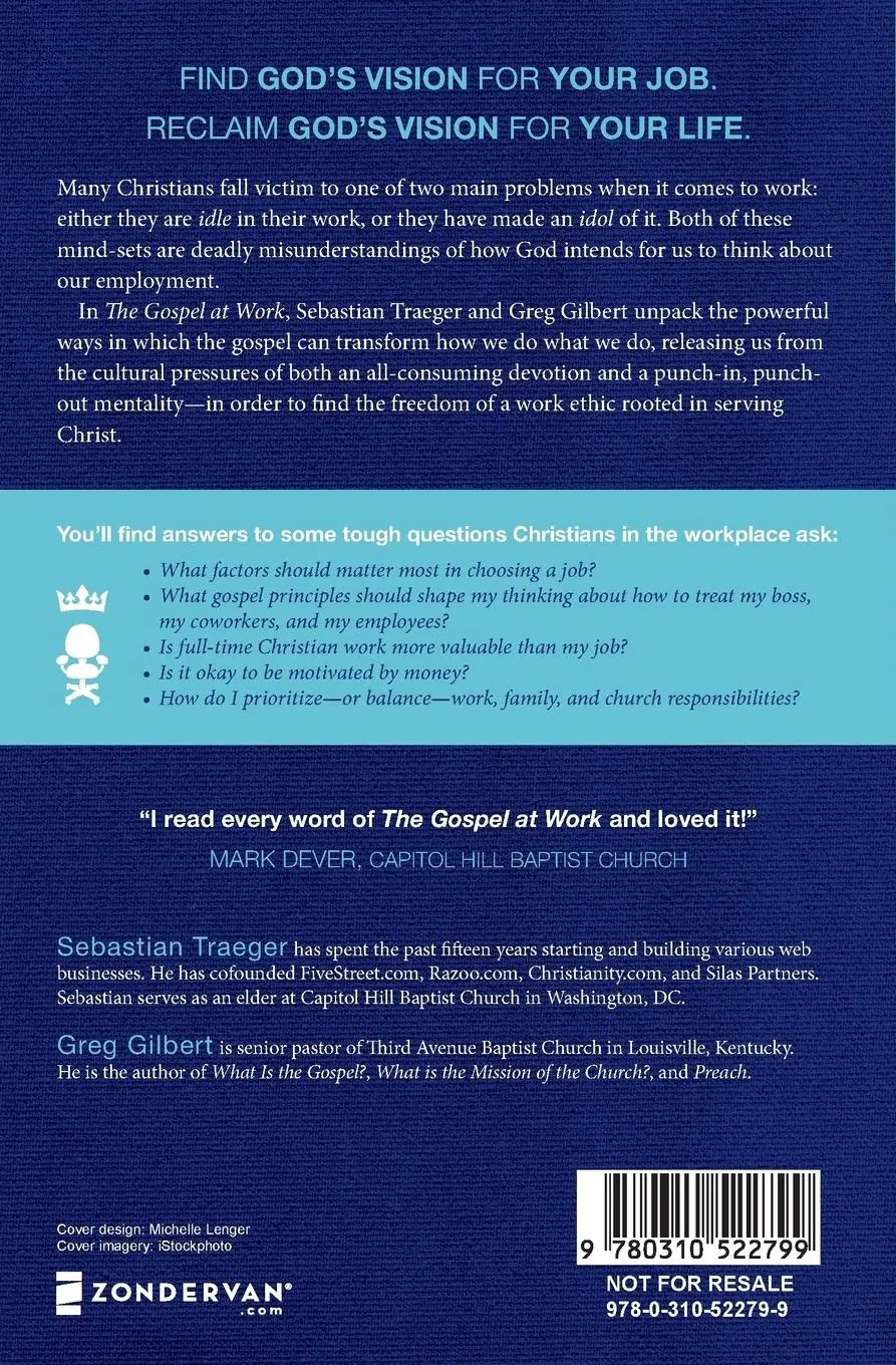 Rückseite: 9780310522799 | The Gospel at Work - T4G Conference | Sebastian Traeger (u. a.) | Buch