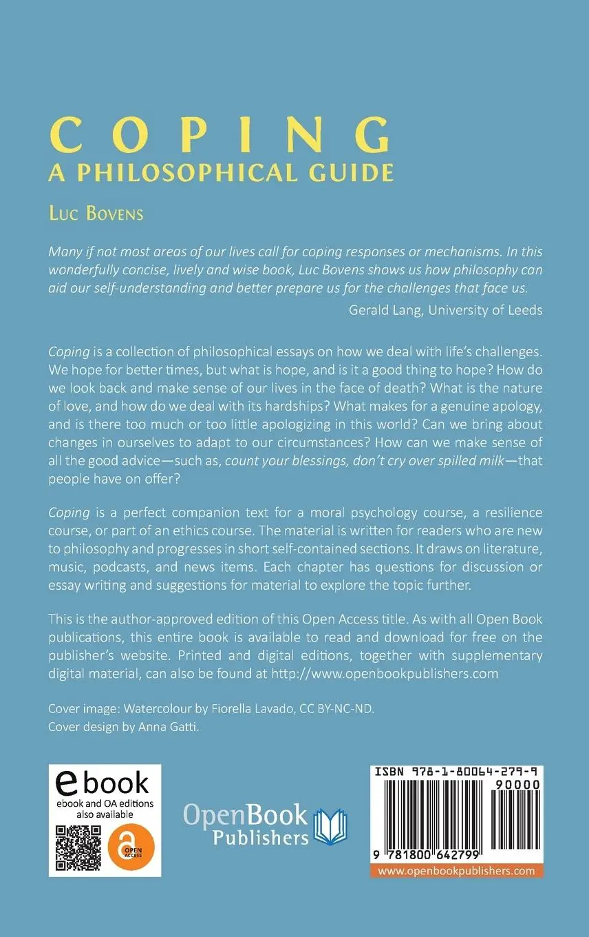 Rückseite: 9781800642799 | Coping | A Philosophical Guide | Luc Bovens | Buch | Gebunden | 2021