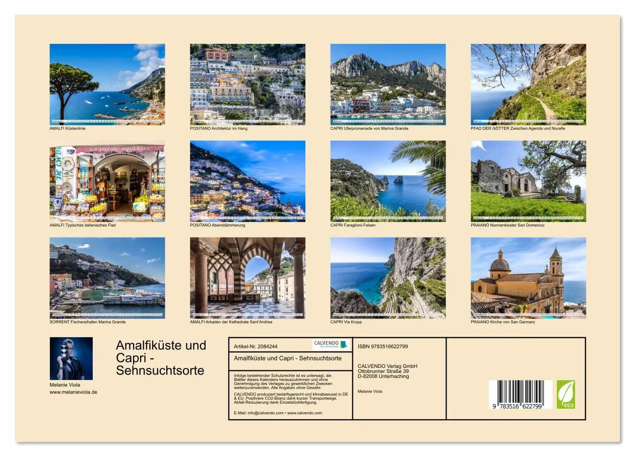 Bild: 9783516622799 | Amalfiküste und Capri - Sehnsuchtsorte (Wandkalender 2026 DIN A3...