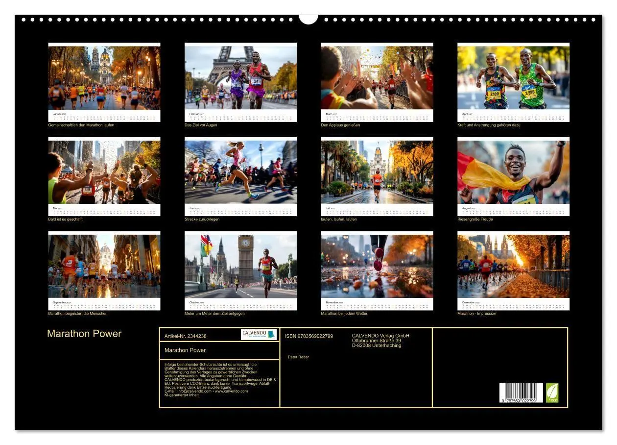 Bild: 9783569022799 | Marathon Power (Wandkalender 2027 DIN A2 quer), CALVENDO...