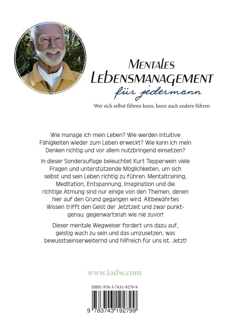 Rückseite: 9783743192799 | Mentales Lebensmanagement für jedermann | Kurt Tepperwein | Buch