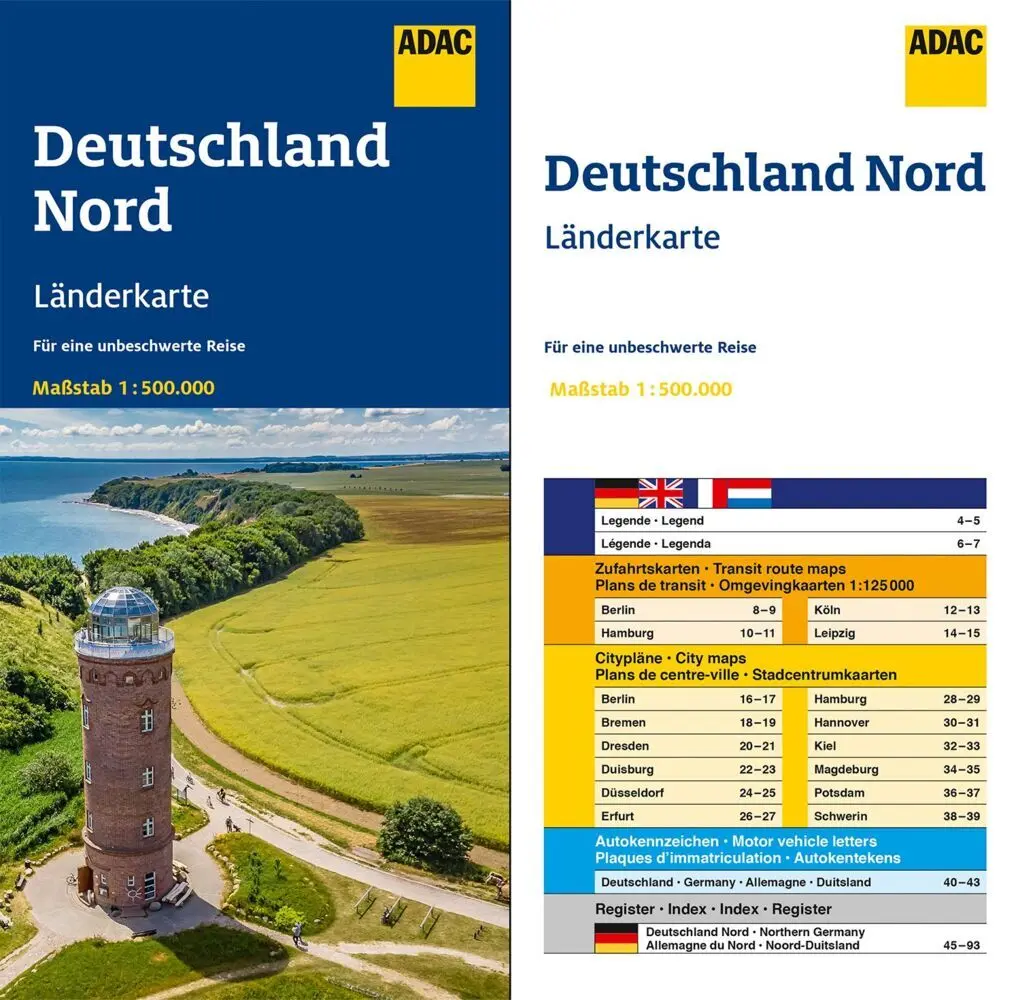 Bild: 9783826422799 | ADAC Länderkarte Deutschland Nord 1:500.000 | (Land-)Karte | 96 S.