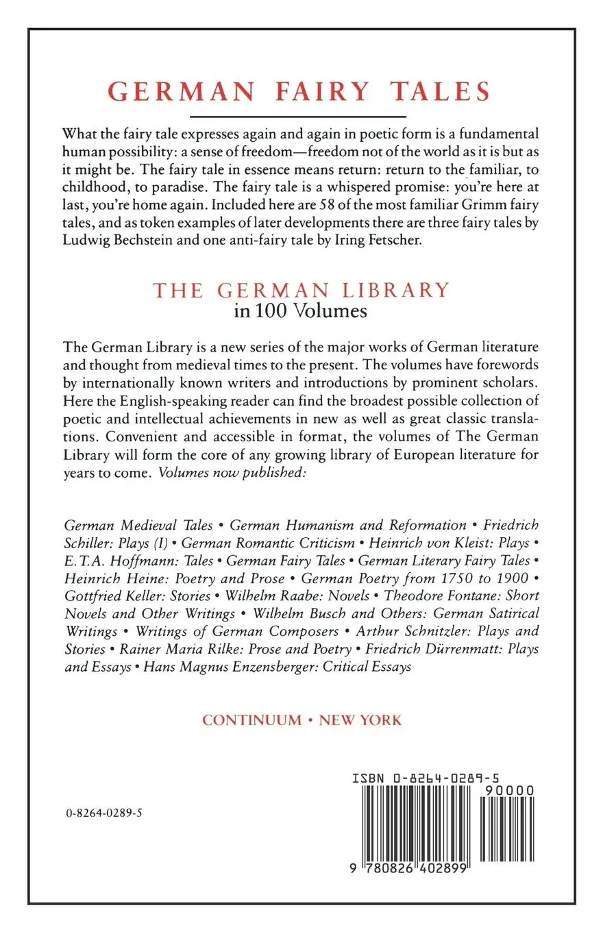 Rückseite: 9780826402899 | German Fairy Tales | J. and W. Grimm and Others | Grimm (u. a.) | Buch