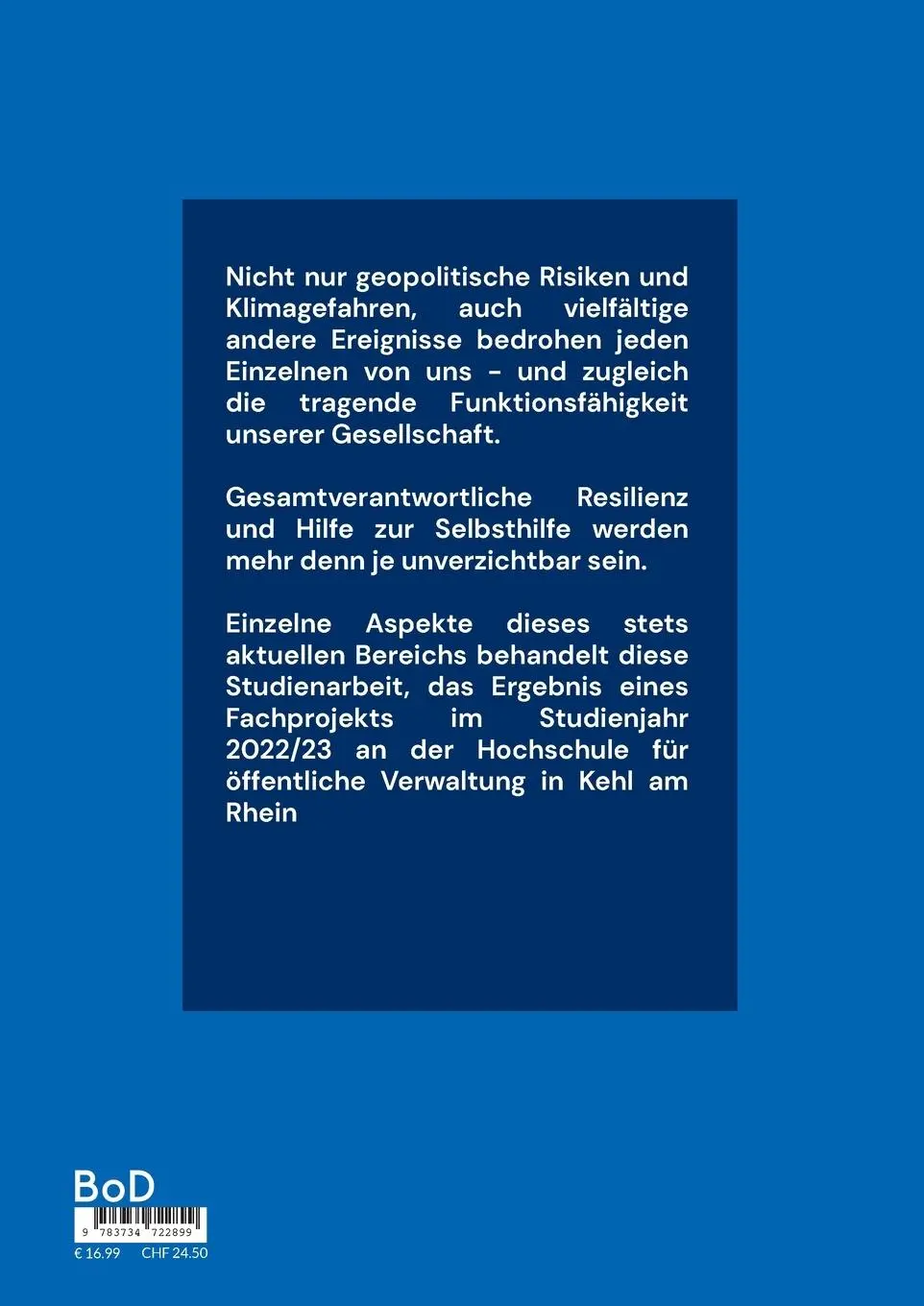 Rückseite: 9783734722899 | Zivil- und Katastrophenschutz | Ralf Bernd Herden | Taschenbuch | 2023