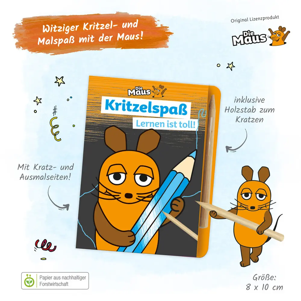 Bild: 9783988022899 | Trötsch Die Maus Mini-Kratzblock Kritzelspaß Lernen ist toll | Co.KG