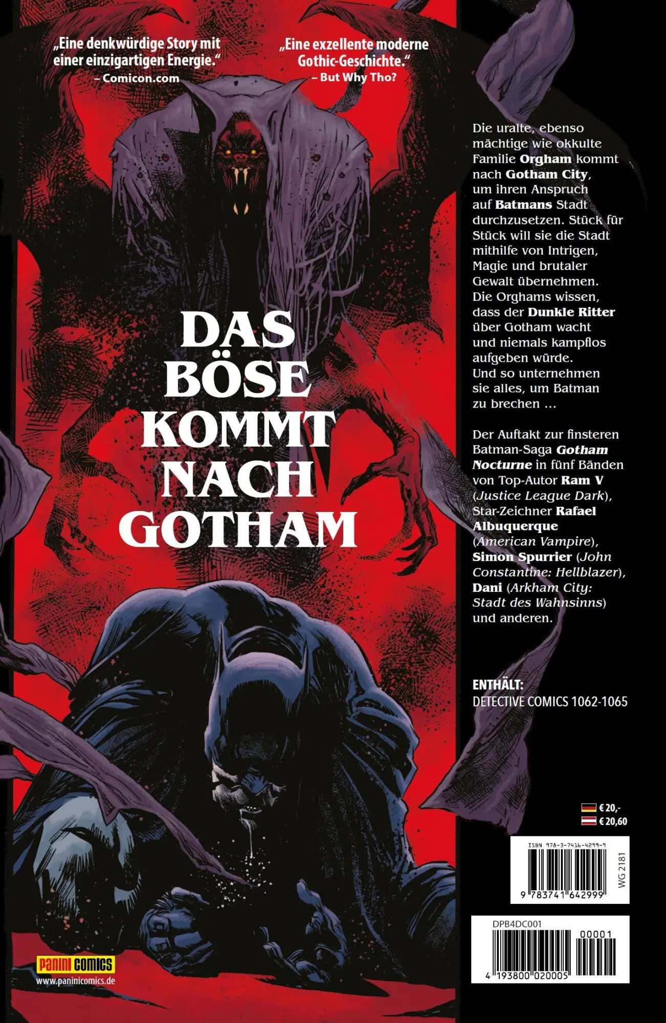 Rückseite: 9783741642999 | Batman: Gotham Nocturne | Bd. 1 (von 5) | Ram V (u. a.) | Taschenbuch