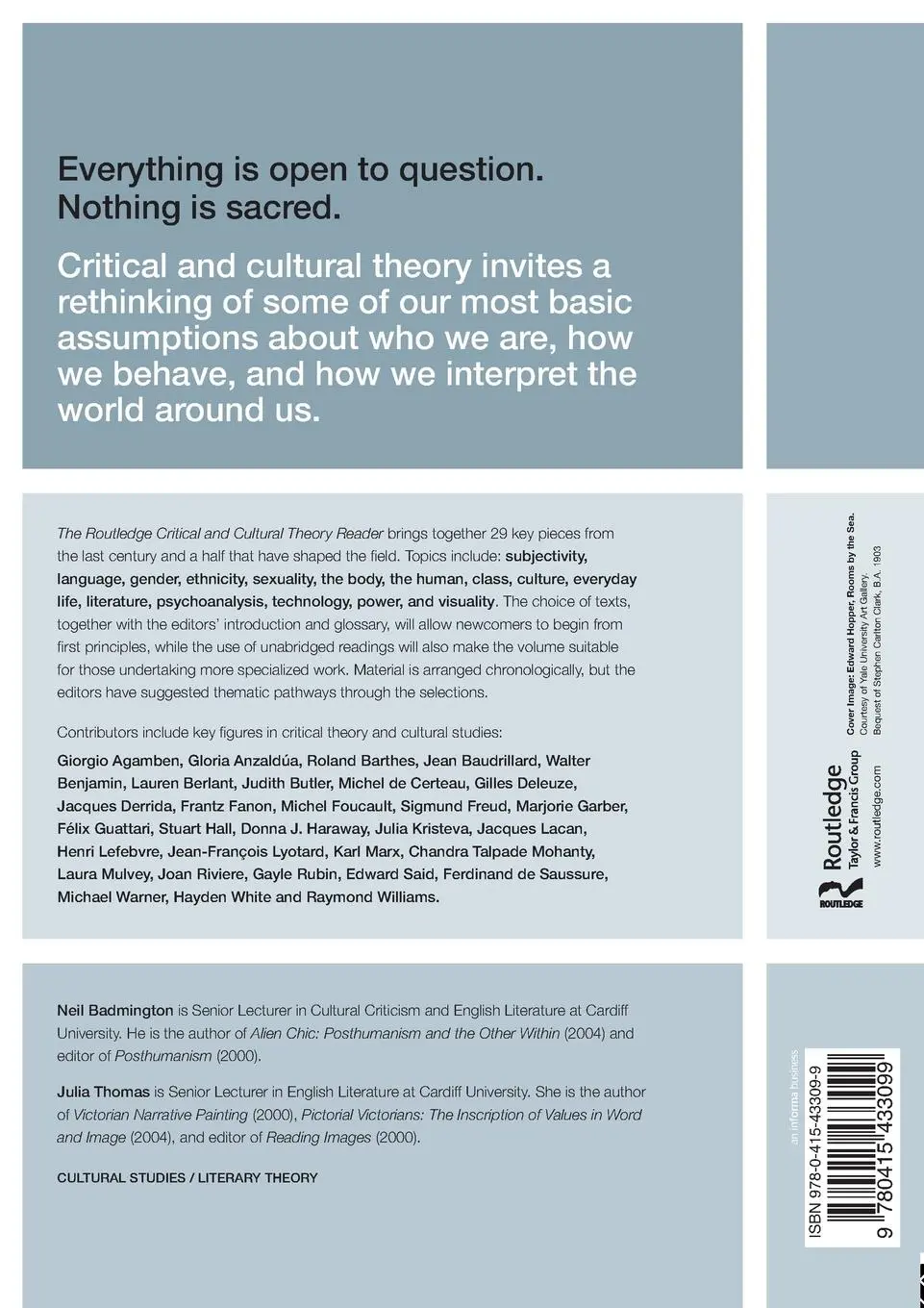 Rückseite: 9780415433099 | The Routledge Critical and Cultural Theory Reader | Badmington (u. a.)