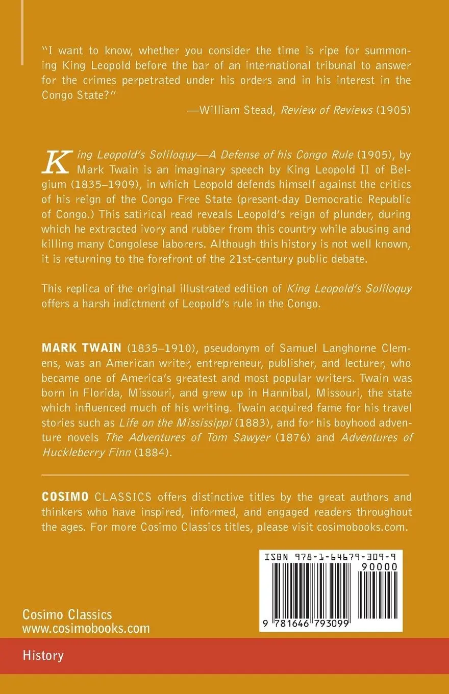 Rückseite: 9781646793099 | King Leopold's Soliloquy | A Defense of his Congo Rule | Mark Twain