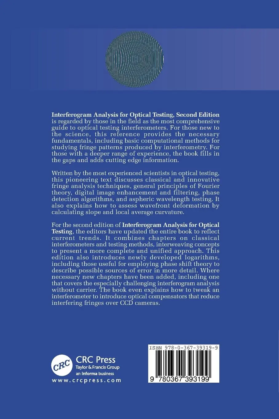 Rückseite: 9780367393199 | Interferogram Analysis For Optical Testing | Zacarias Malacara (u. a.)