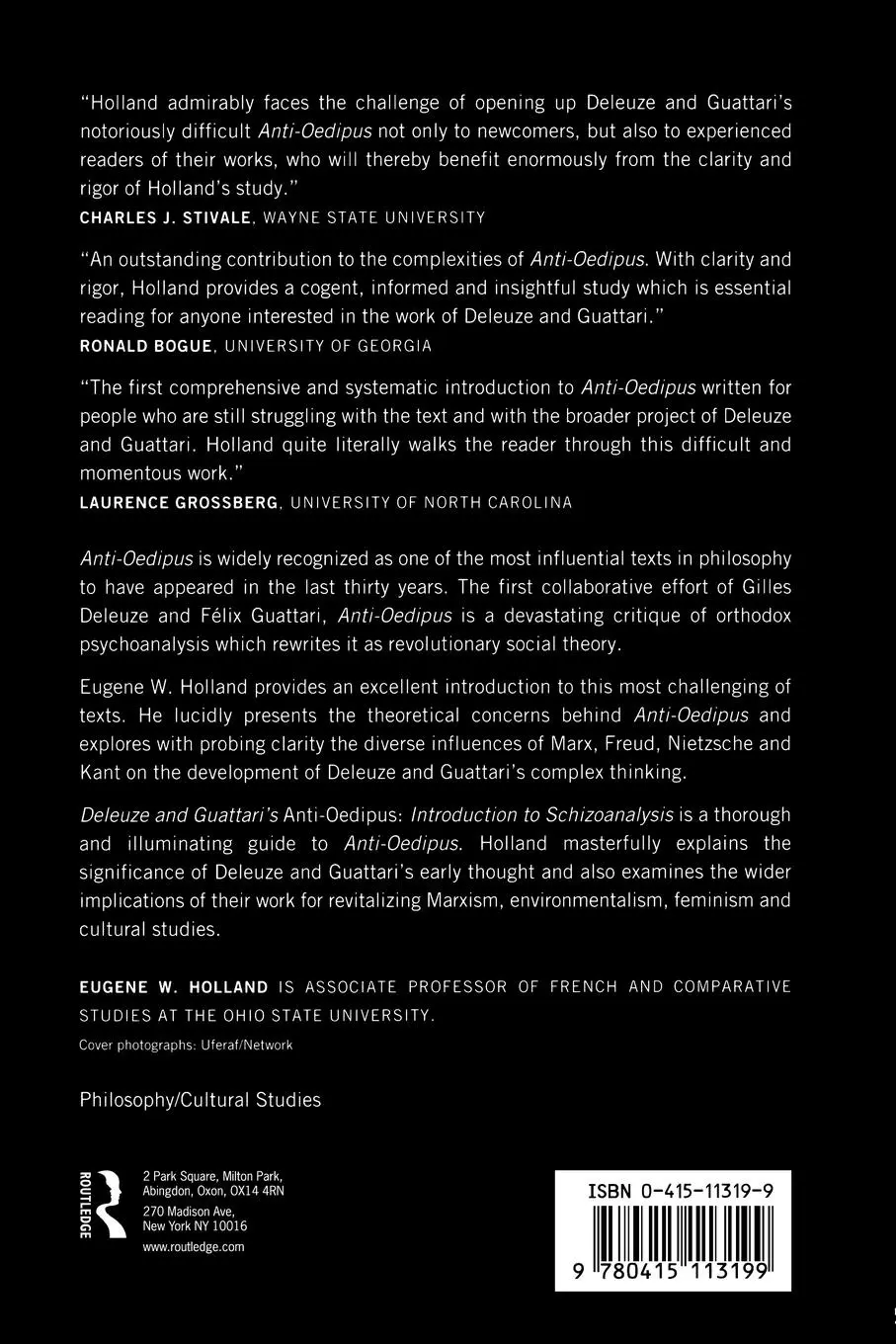 Rückseite: 9780415113199 | Deleuze and Guattari's Anti-Oedipus | Introduction to Schizoanalysis