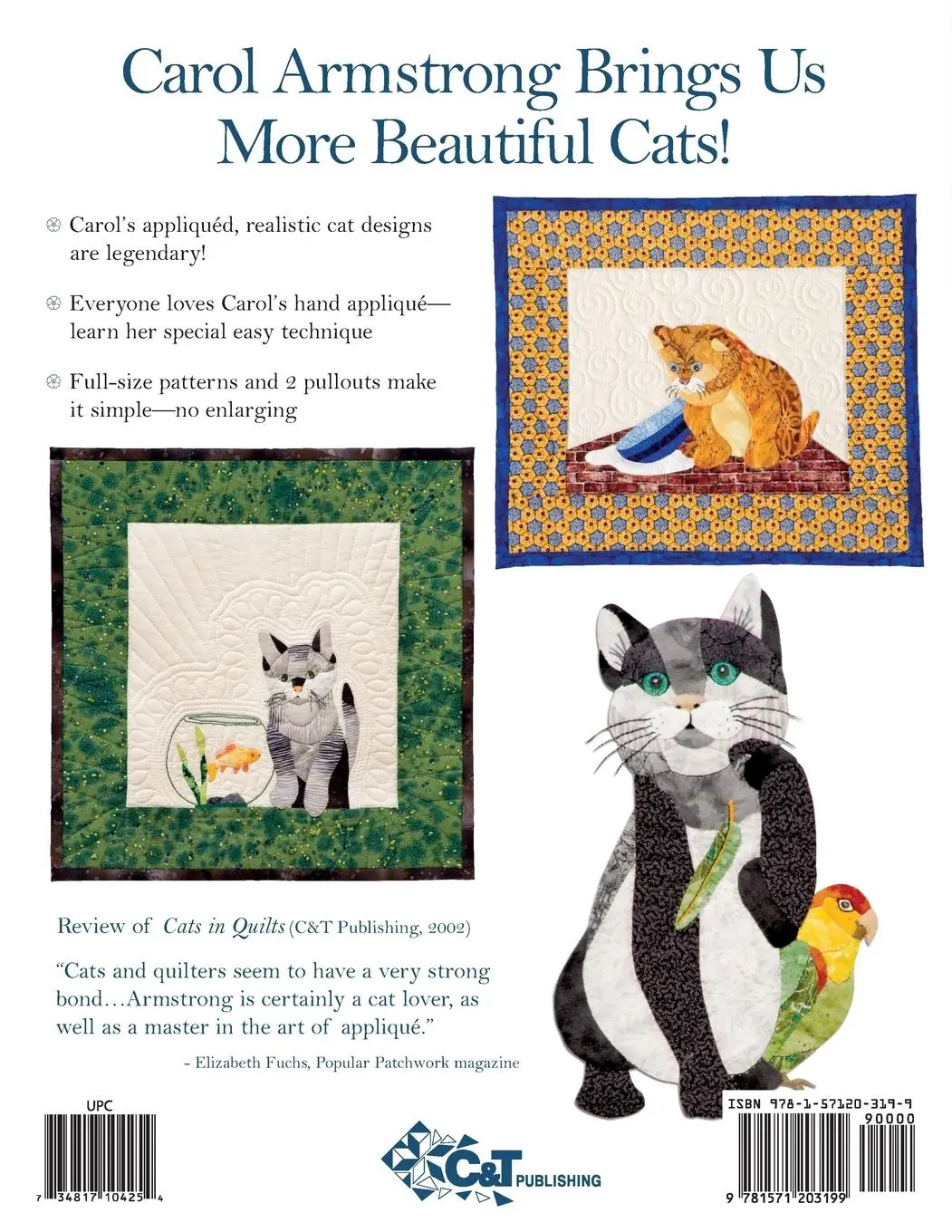 Rückseite: 9781571203199 | Kitty Capers | 15 Quilt Projects with Purrsonality | Carol Armstrong