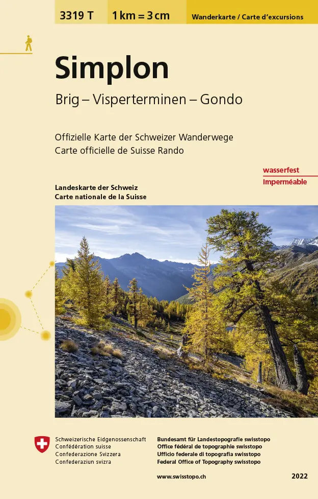 Cover: 9783302333199 | 3319T Simplon Wanderkarte | Brig - Visperterminen - Gondo. Wasserfest