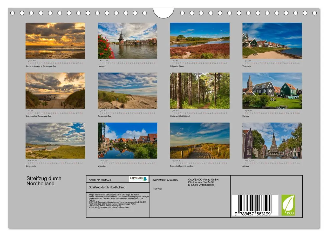 Bild: 9783457563199 | Streifzug durch Nordholland (Wandkalender 2026 DIN A4 quer),...