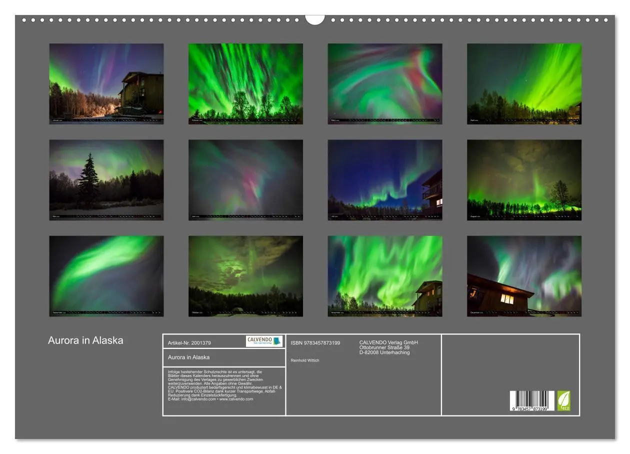 Bild: 9783457873199 | Aurora in Alaska (Wandkalender 2026 DIN A2 quer), CALVENDO...