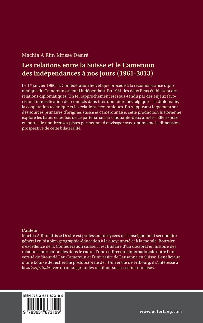 Rückseite: 9783631873199 | Les relations entre la Suisse et le Cameroun des indépendances à...