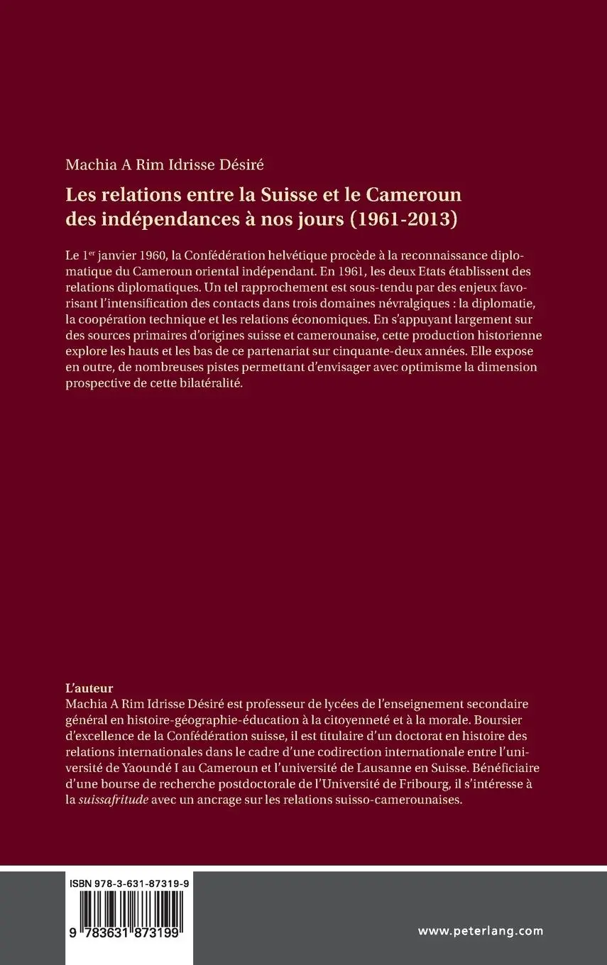 Rückseite: 9783631873199 | Les relations entre la Suisse et le Cameroun des indépendances à...