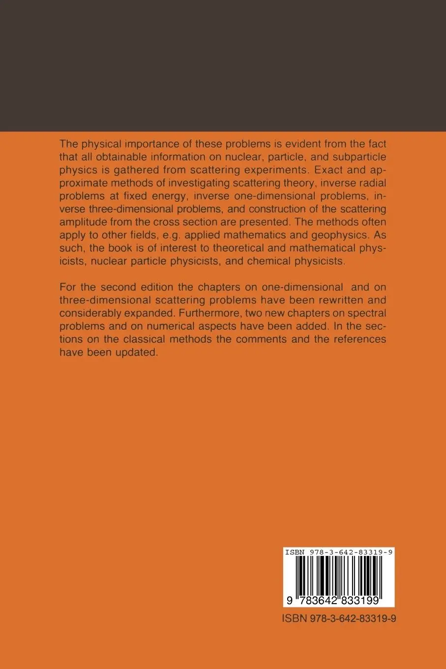 Rückseite: 9783642833199 | Inverse Problems in Quantum Scattering Theory | Khosrow Chadan (u. a.)