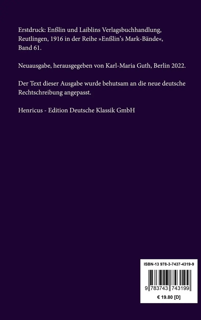 Rückseite: 9783743743199 | Die Aßmanns | Ungekürzte Originalfassung von 1916 | Courths-Mahler