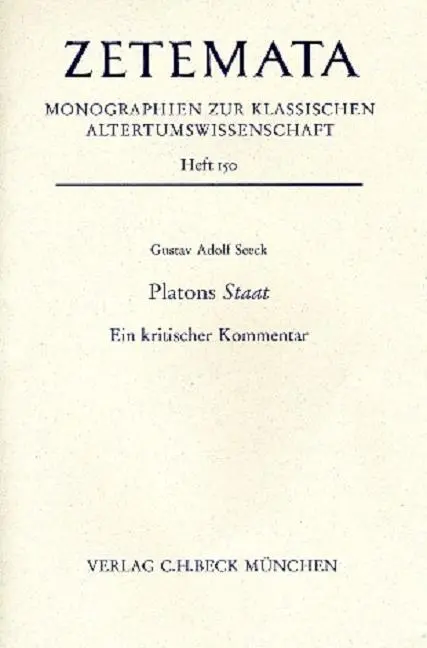 Cover: 9783406683299 | Platons Staat | Ein kritischer Kommentar, Zetemata 150 | Seeck | Buch