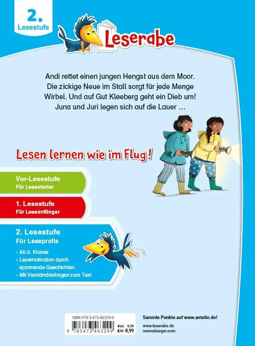 Rückseite: 9783473463299 | Leserabe 2. Lesestufe - Spannende Pferdegeschichten | Claudia Scharf