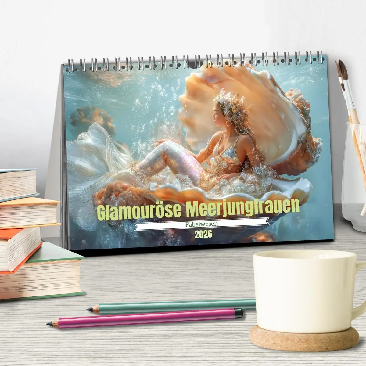 Bild: 9783516643299 | Glamouröse Meerjungfrauen - Fabelwesen (Tischkalender 2026 DIN A5...