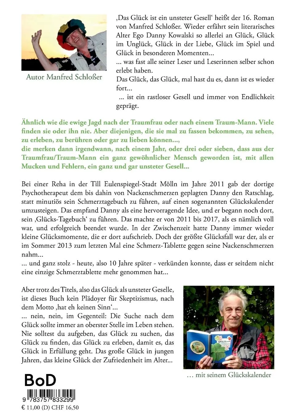 Rückseite: 9783757833299 | Das Glück ist ein unsteter Gesell | Roman | Manfred Schloßer | Buch