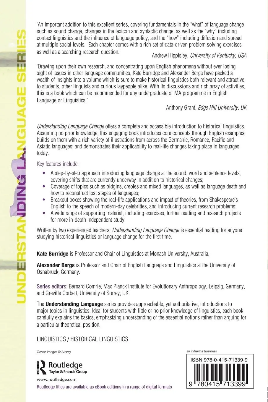 Rückseite: 9780415713399 | Understanding Language Change | Kate Burridge (u. a.) | Taschenbuch