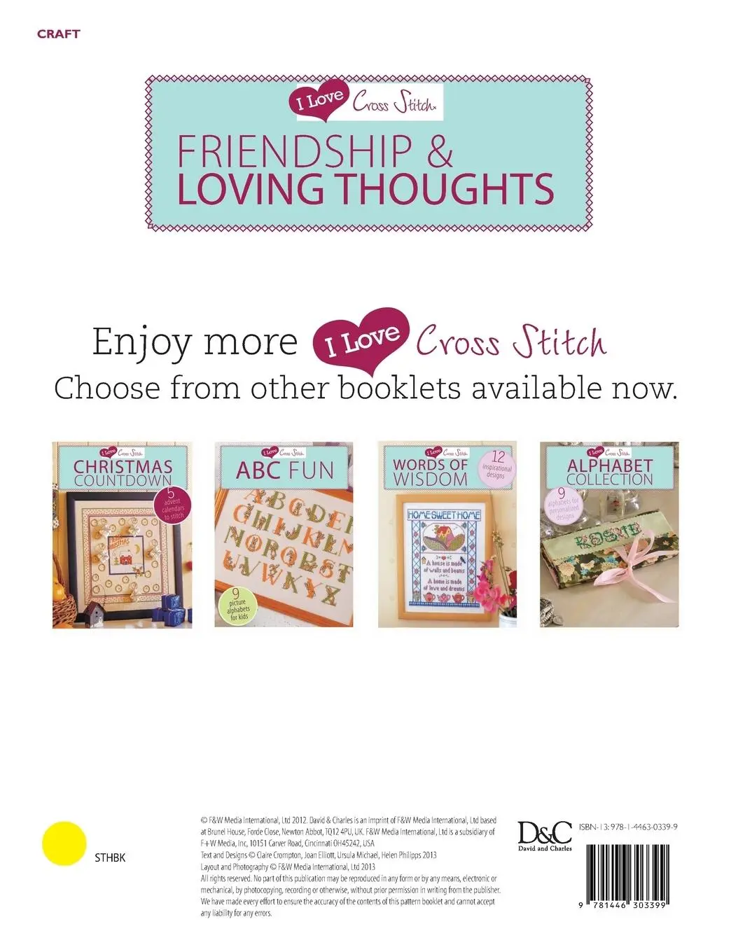 Rückseite: 9781446303399 | I Love Cross Stitch - Friendship &amp; Loving Thoughts | Contributors