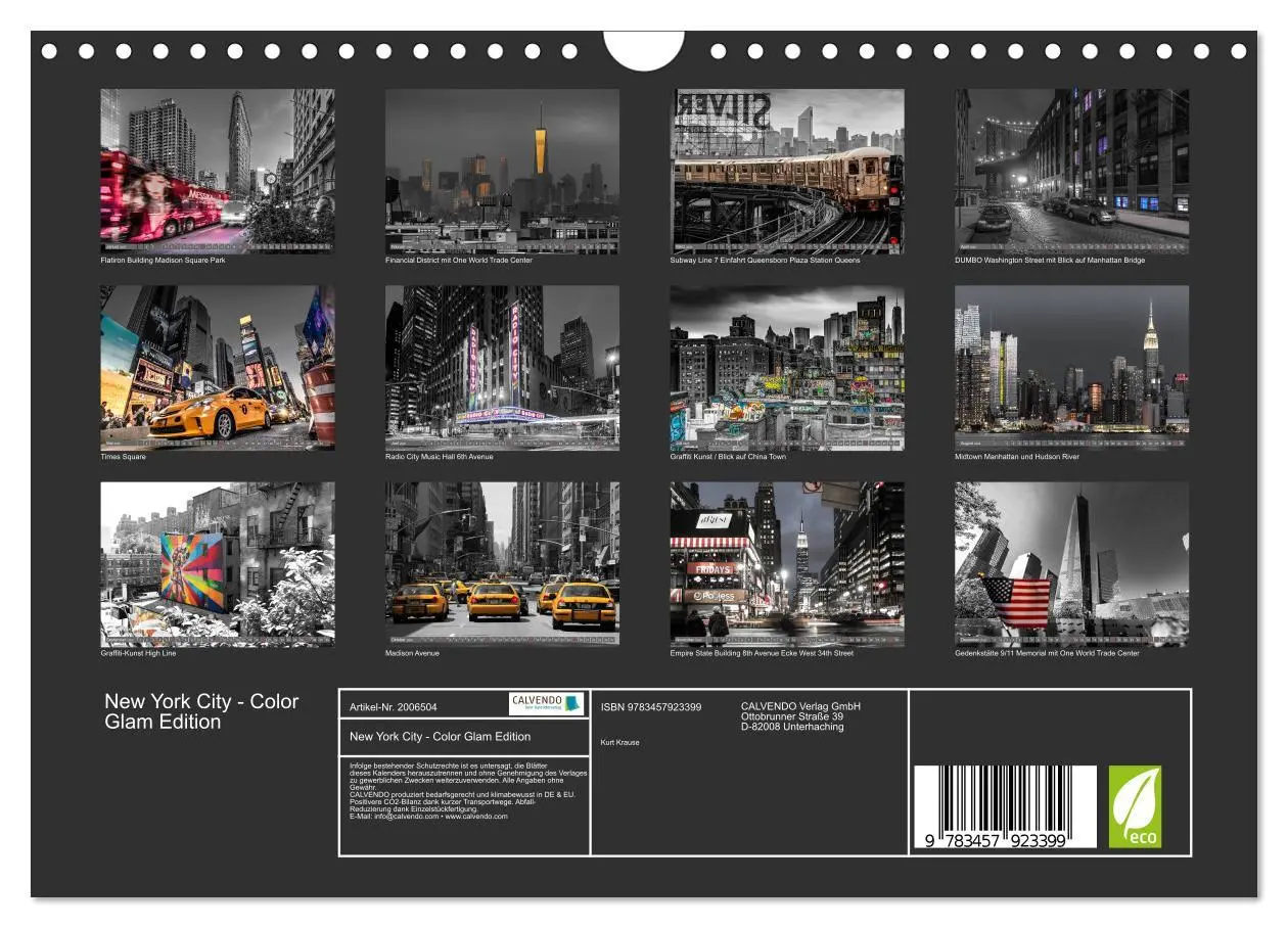 Bild: 9783457923399 | New York City - Color Glam Edition (Wandkalender 2026 DIN A4 quer),...