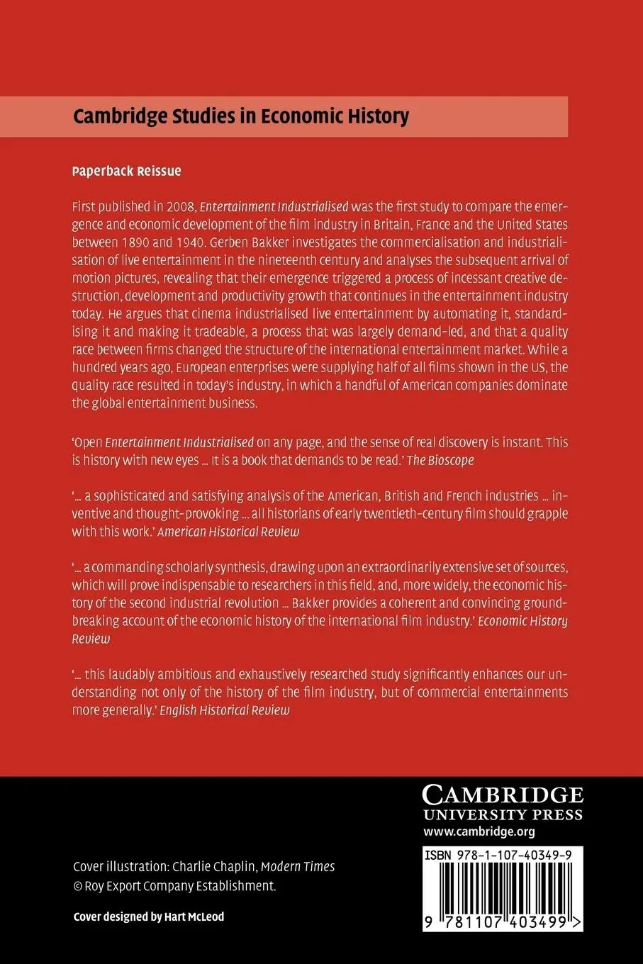 Rückseite: 9781107403499 | Entertainment Industrialised | Gerben Bakker | Taschenbuch | Englisch