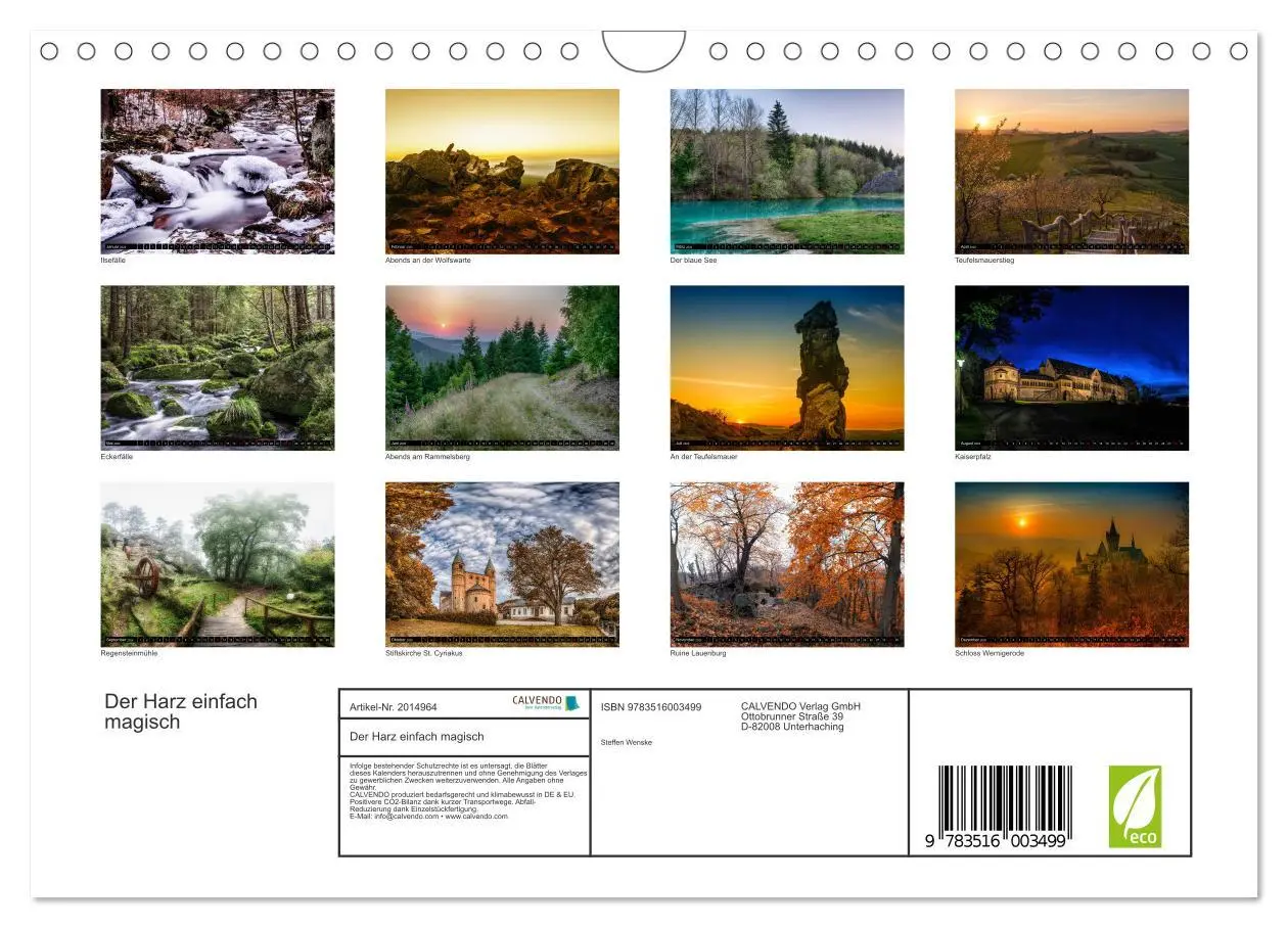 Bild: 9783516003499 | Der Harz einfach magisch (Wandkalender 2026 DIN A4 quer), CALVENDO...